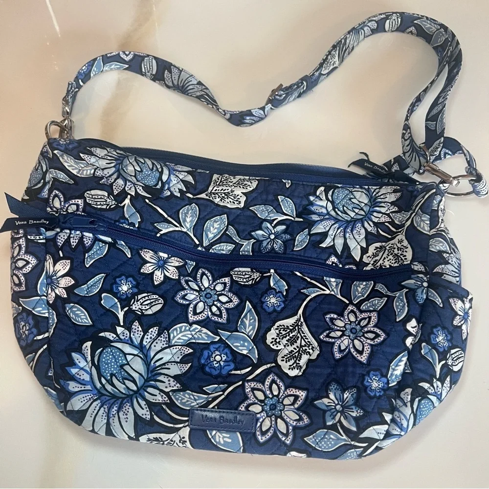 Vera Bradley Navy and White Floral Shoulder Bag/Crossbody